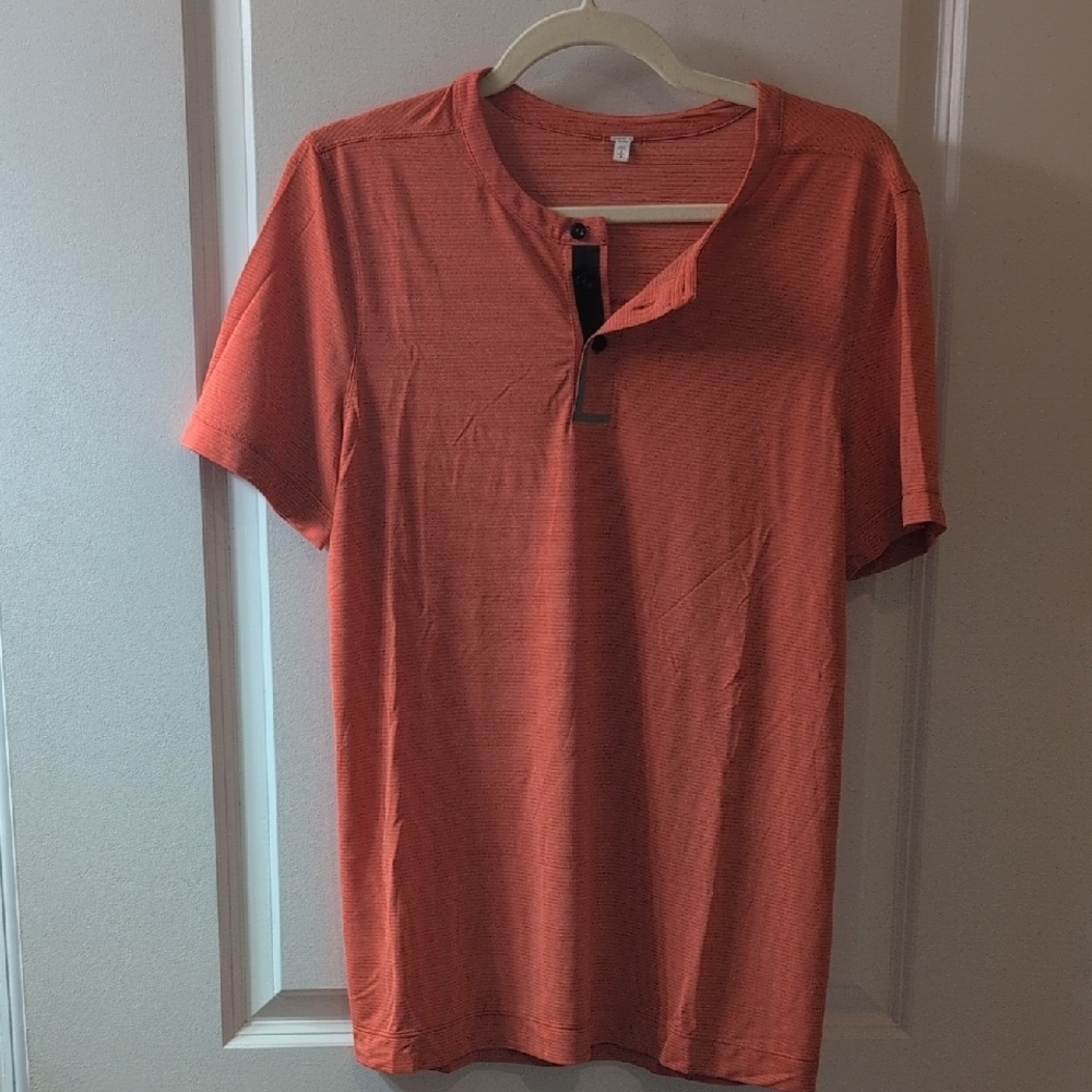 Men's Orange Henley Shirt